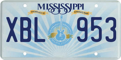 MS license plate XBL953
