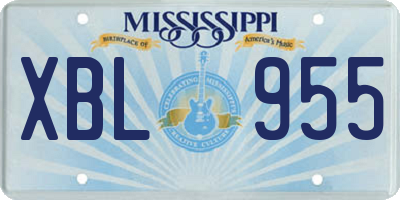 MS license plate XBL955