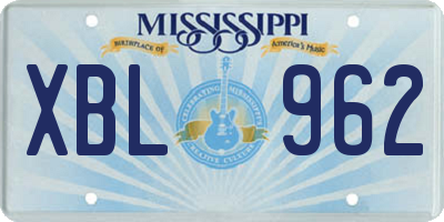 MS license plate XBL962