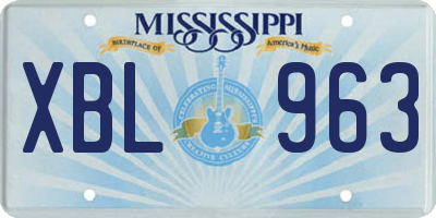 MS license plate XBL963