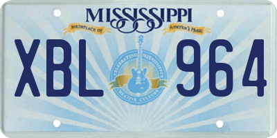 MS license plate XBL964