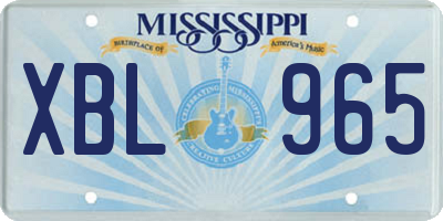 MS license plate XBL965