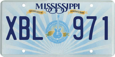 MS license plate XBL971