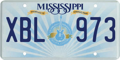 MS license plate XBL973