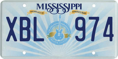 MS license plate XBL974
