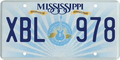 MS license plate XBL978