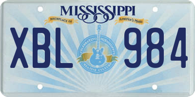 MS license plate XBL984