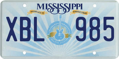 MS license plate XBL985