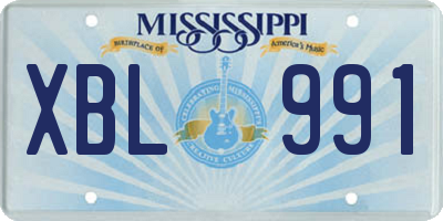 MS license plate XBL991