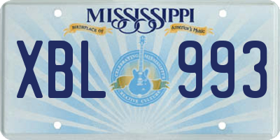 MS license plate XBL993