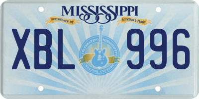 MS license plate XBL996
