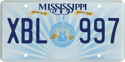 MS license plate XBL997