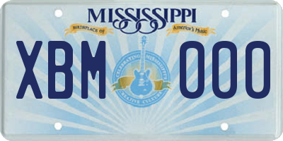MS license plate XBM000