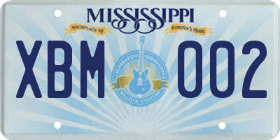 MS license plate XBM002
