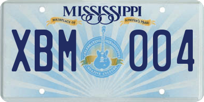 MS license plate XBM004
