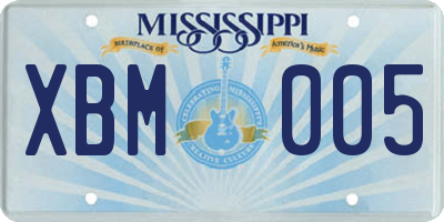 MS license plate XBM005