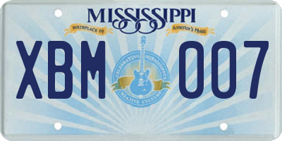 MS license plate XBM007