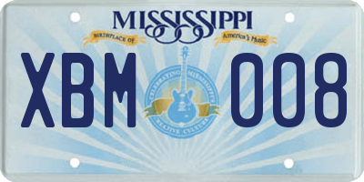 MS license plate XBM008