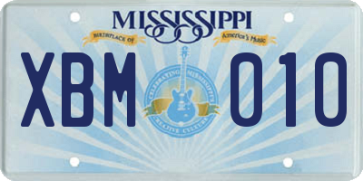 MS license plate XBM010