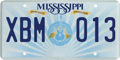 MS license plate XBM013