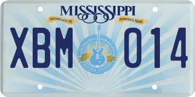 MS license plate XBM014