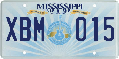 MS license plate XBM015