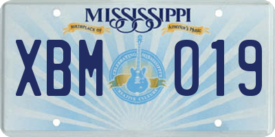 MS license plate XBM019