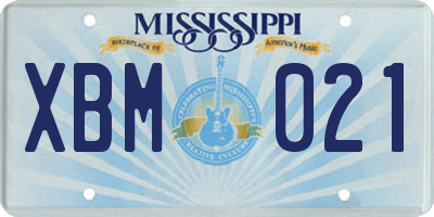 MS license plate XBM021