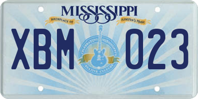 MS license plate XBM023