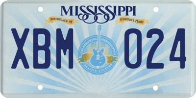 MS license plate XBM024