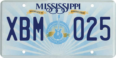 MS license plate XBM025