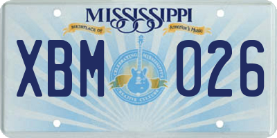 MS license plate XBM026