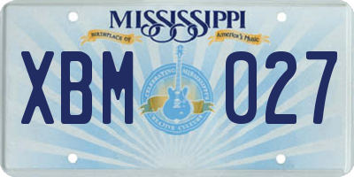 MS license plate XBM027