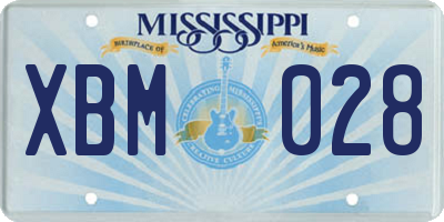 MS license plate XBM028