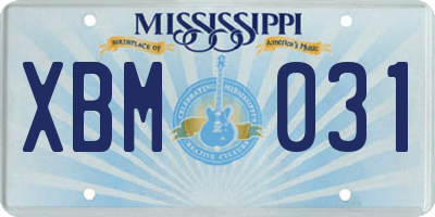 MS license plate XBM031