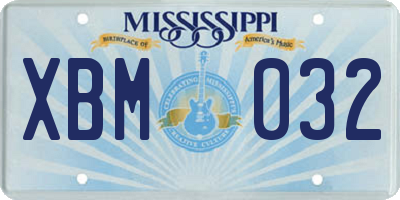 MS license plate XBM032