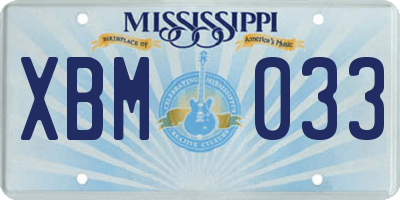 MS license plate XBM033