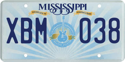 MS license plate XBM038