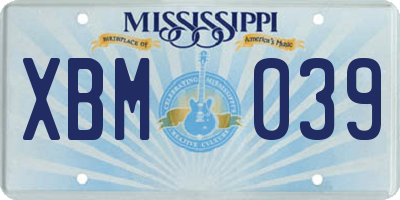 MS license plate XBM039