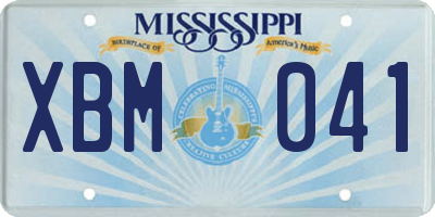 MS license plate XBM041