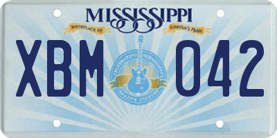 MS license plate XBM042