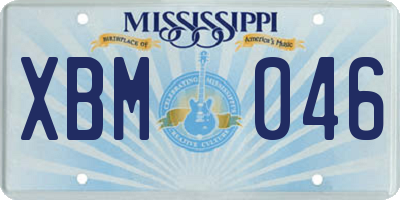 MS license plate XBM046
