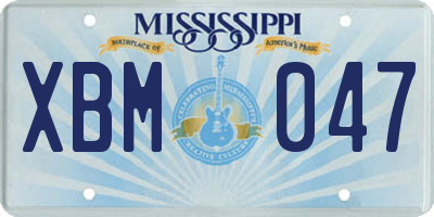 MS license plate XBM047