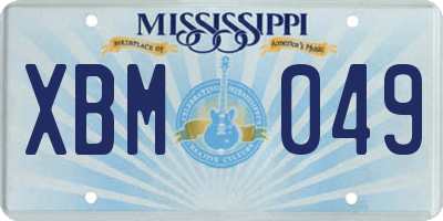 MS license plate XBM049