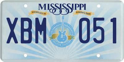 MS license plate XBM051