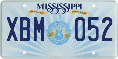 MS license plate XBM052