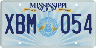 MS license plate XBM054