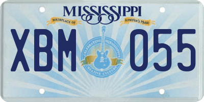MS license plate XBM055