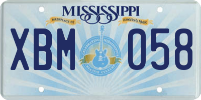 MS license plate XBM058