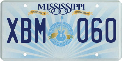 MS license plate XBM060